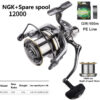 6b088d6fec59be1a LINNHUE Big Spinning Fishing Reel 8000-14000 9000 10000 12000 Max Drag 20KG Sea Reel Free Line Saltwater Freshwater Fish Pesca