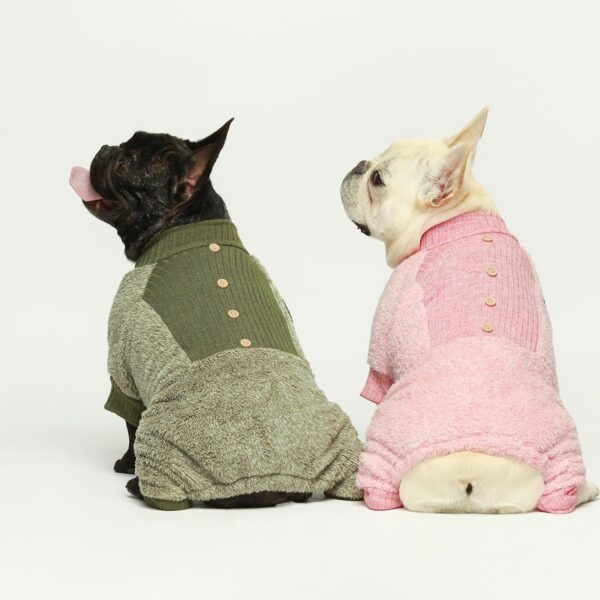 6b274146eee4dd3a Fuzzy Dog Pajamas, Winter Dog Clothes for Small Dogs Girl, Pet Onesie with Feet, Cat Outfit, Heather Grey, XS