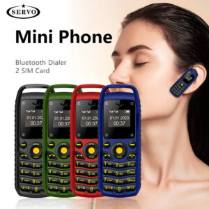 6b276e4488c64663 SERVO B25 Button Mini Mobile Phone 2 SIM Standby Bluetooth Dialing Surround Wear Blacklist Smallest Backup Cellphones for Sports