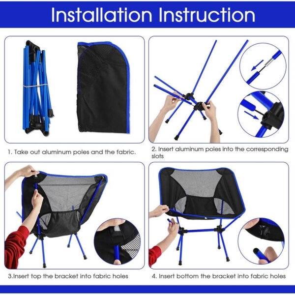 6b2853d9e4350b91 Ultralight Detachable Portable Lightweight Chair Folding Extended Seat Fishing Camping Home BBQ Garden Hiking