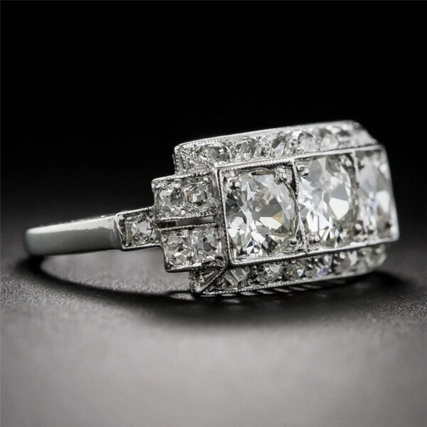 White Diamond S Sterling Bague Bizuteria Anillos Sier Jewelry Fine 2 Carat Ring for Women