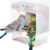 6b4faaec133ce3db Automatic Bird Feeder No Mess for Cage Inside Birds Stuff Cage Accessories Seed Food Container for Small Brids Cockatiel Budgerigar Macaw Finch Budgie Parakeet Conure Canary Parrots Lovebird