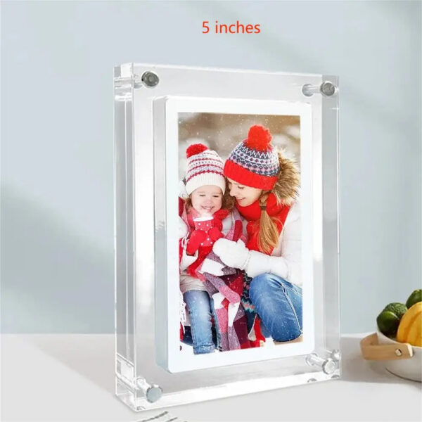 6b531d7d30e1c461 Acrylic Digital Photo Frame 5/7 Inch 1000mAh Vertical Display IPS Screen 2G Memory Battery Porta Retrato Digital