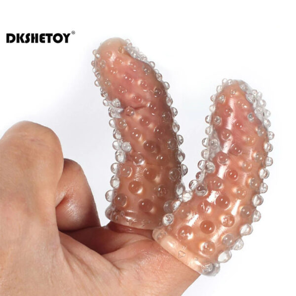 6b5e1aa90ca00217 Finger Sleeve condoms G Spot Massage Adult Masturbation Sex Exotic Condom Particles Flirting Women Foreplay Anal Plug Sex Toys