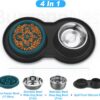 6b662fd403c1d1c6 BurgeonNest Dog Bowl Slow Feeder,4 in 1 Dog Food and Water Bowl with Stand Slow Down Eating Dog Puzzle Bowl Set with Non-Skid Silicone Mat for Small Medium Dogs