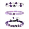 6b6a47ca9c999b43 3pcs/Set Body-Purifying Amethyst Bracelet Weight Loss, Yoga, Meditation - Healing Stone Jewelry for Women and Men