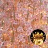 Sunm Boutique 8-Pack 47.2 Ft Artificial Cherry Blossom Garland Cherry Blossom Hanging Vine with 65.6 Ft Long 160 LED String Lights Silk Sakura Vines Garland for Wedding Party Home Decor, Pink