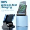 6bcb222ad6aa27bd 30W Wireless Charger Pad Stand Desktop Ultra-thin Mobile Phone Fast Charging Dock Station For iPhone 15 14 13 12 Samsung Xiaomi