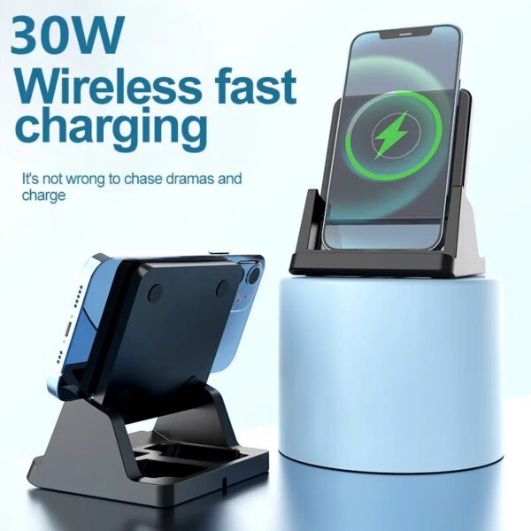 6bcb222ad6aa27bd 30W Wireless Charger Pad Stand Desktop Ultra-thin Mobile Phone Fast Charging Dock Station For iPhone 15 14 13 12 Samsung Xiaomi