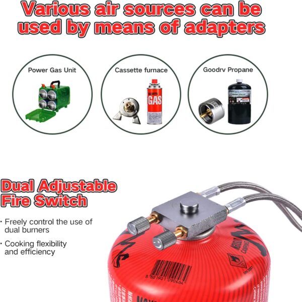 6bd8a5a09f7fc0fe Lightning Double Head Stove Small Foldable Portable Outdoor Camping Furnace Fire Switch Free Adjustable Control Cookware BRS-32(No Ignition)