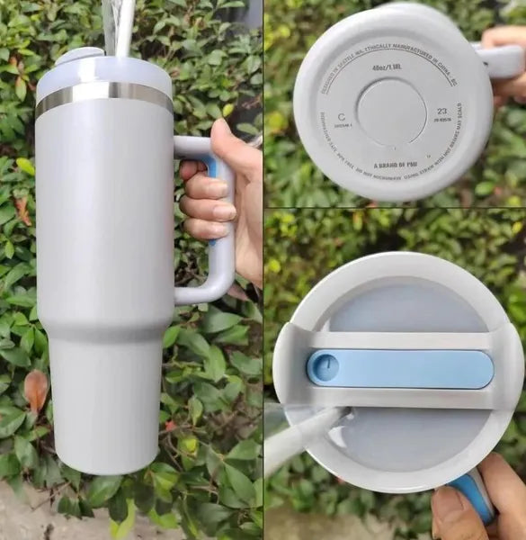 New Neon White Pink Yellow Green With 1:1 QUENCHERH2.0 40oz Stainless Steel Tumblers Cups with Silicone handle Lid And Straw Travel Car mugs Water Bottles 0408