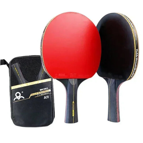 6be7b30d9158a291 6 Star Table Tennis Racket 2PCS Professional Ping Pong Racket Set Pimples-in Rubber Hight Quality Blade Bat Paddle with Bag