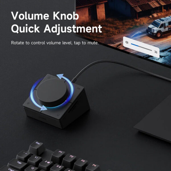 6bfe82af3d16a4ba Hagibis Knob USB C Hub With Shortcut Buttons Type-C Docking Station Volume Adjustment Desktop Controller 2.5G RJ45 for Macbook