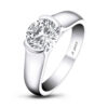 IOGOU 2ct Moissanite Diamond Solitiare Engagement Rings For Women 100% Sterling Sier Bridal Wedding Band Bezel Setting 8mm