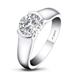 6c013bccd7b56e18 IOGOU 2ct Moissanite Diamond Solitiare Engagement Rings For Women 100% Sterling Sier Bridal Wedding Band Bezel Setting 8mm