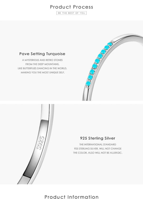 Modian High Quality Turquoise Vintage Ring 100% Real 925 Sterling Silver Exquisite Finger Rings For Women Statement Jewelry Gift