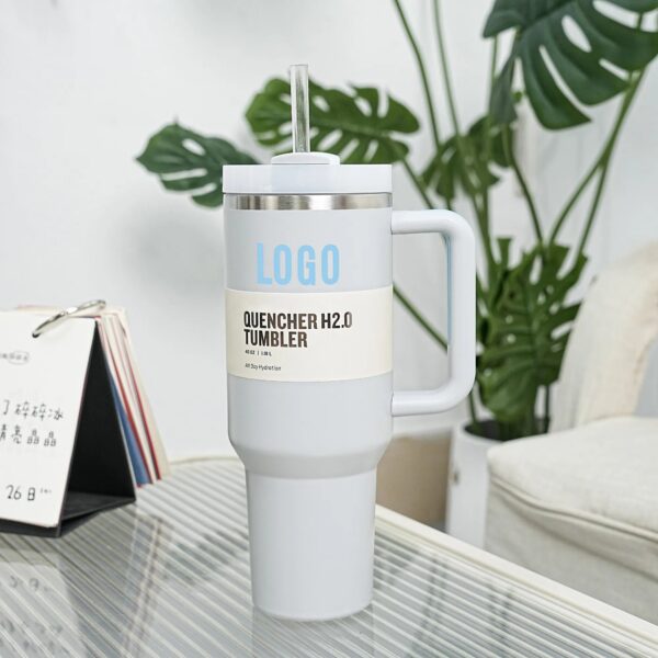 6c1dfb6d70b05a58 Mugs Ready To Ship Quencher Tumblers H2.0 40oz Stainless Steel Cups with Silicone handle Lid And Straw 2nd Generation Car mugs Keep Drinking Cold Water Bottles 514