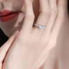 Smyoue Real 0.5-3CT Moissanite Wedding Ring for Women Sterling Sier Round Brilliant Diamond Solitaire Engagement Rings Gift