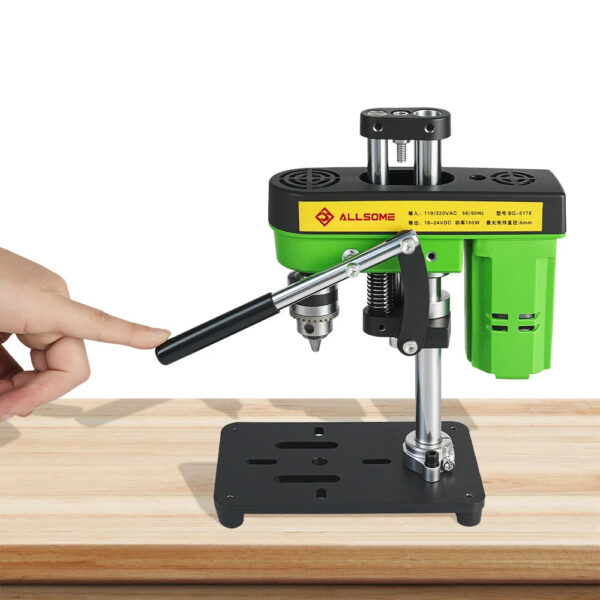 Mini Benchtop Drill Press with Work Light and 775 Motor,Bench Drilling Machine for Woodworking, Jewelry & Crafts, B10 Chuck