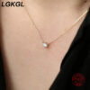 6c4efe0f396a24ee LGKGL Sterling Sier Sparkling Clavicle Chain Choker Simple 5A Zircon Gypsophila Pendant Necklace For Women