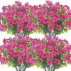 6c5946047784d5c3 Grunyia 10 Bundles Artificial Flowers Outdoor UV Resistant Fake Flowers No Fade Faux Plants Garden Porch Window Box Decorating (White)