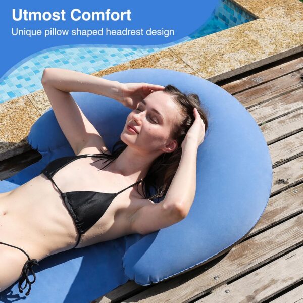 6c59fb48ab1017e9 Strandmatte mit aufblasbarem Kissen, tragbare Matte, 178 x 76 cm (blau)