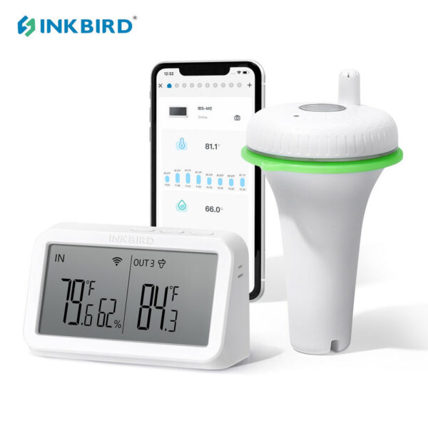 INKBIRD 2nd-Gen Wireless ating Pool With IBS-M2 Wi-Fi Gateway Combo Waterproof Digital Thermometer For SPA Pond