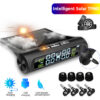 Smart TPMS Car Tire Alarm Monitor System 4 Sensors Display Solar Intelligent Tyre Pressure Temperature Warning