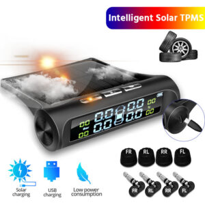 6c6c7341d2d924b6 Smart TPMS Car Tire Alarm Monitor System 4 Sensors Display Solar Intelligent Tyre Pressure Temperature Warning