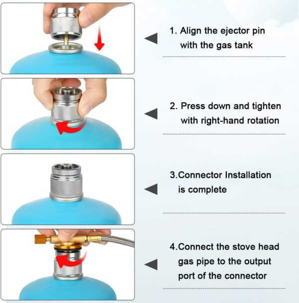 6c6f41068fda44b7 Adiwo Gas Tank Refill Adapter, Portable Outdoor Gas Tank Refill Adapter, Spiral Valve Adapter, Outdoor Portable Air Pressure Valve Charging Valve, Multi-Function Camping Tank Exhaust Valve
