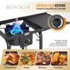 6c86216319d6e26a ROVSUN Single Burner Gas Stove with Side Shelf, 100,000BTU Portable Propane Stove with Removable Leg & Regulator for Camping Home Backyard Outdoor Cooking Brewing Canning Turkey Frying