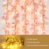 Sunm Boutique 8-Pack 47.2 Ft Artificial Cherry Blossom Garland Cherry Blossom Hanging Vine with 65.6 Ft Long 160 LED String Lights Silk Sakura Vines Garland for Wedding Party Home Decor, Pink