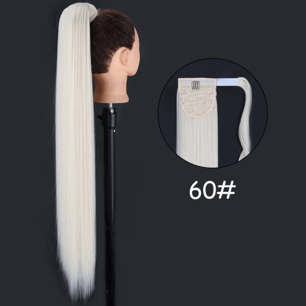 6cab6bbc7efa3dcc 34inches Synthetic Ponytail Hair Extension Clip in Fake Wig Hairpiece Blonde Wrap Around Pigtail Long Smooth Overhead Pony Tail