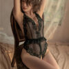 6cc8bbf7ced4dbdf Open Croth Sexy Lingerie Women Lace Lingerie Set Female Erotic Costume Deep V Sexiest Nighties Teddy Porn Bodysuit Underwear