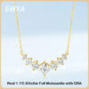EWYA Sparkling 1.7/2.8/5cttw Full Moissanite Pendant Necklace for Women S Sier Plated Gold Pass Diamond Test Necklaces