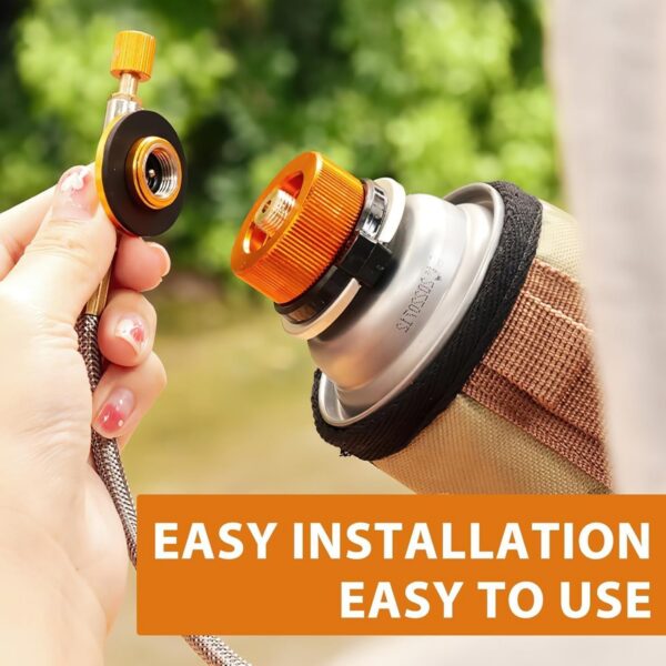 SANTUO 2Pcs Gas Adaptor Portable Gas Refill Adapter Stove Connector for Camping Stove and Camping Gas Butane Canister to Screw Gas Cartridge