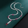 6cd995b097fcab65 Sparkling 9*14MM Ruby Gemstone Pendant Necklace for Women High Carbon Diamond tail Party Fine Jewelry Birthday Gift
