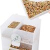 6cf063d8ecab74af Automatic Bird Feeder No Mess for Cage Inside Birds Stuff Cage Accessories Seed Food Container for Small Brids Cockatiel Budgerigar Macaw Finch Budgie Parakeet Conure Canary Parrots Lovebird