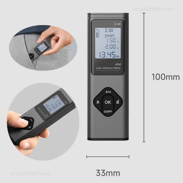 6cfcbf0f89b0629c Xiaomi RONGUAN 2 in 1 Rangefinder Cross Line Casting LR1 Digital Inclinometer Angle Laser Level Ruler 40M Measure
