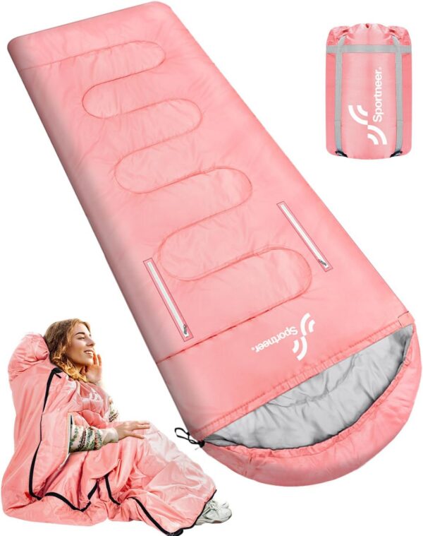 6d0072eff6cf2db0 Sleeping Bag for Adults 220×85cm, 3-4 Season Warm & Cool Weather Sleeping Bag with Zippered Holes for Adults & Kids Camping,Traveling, Music Festival and Outdoors,1.9KG
