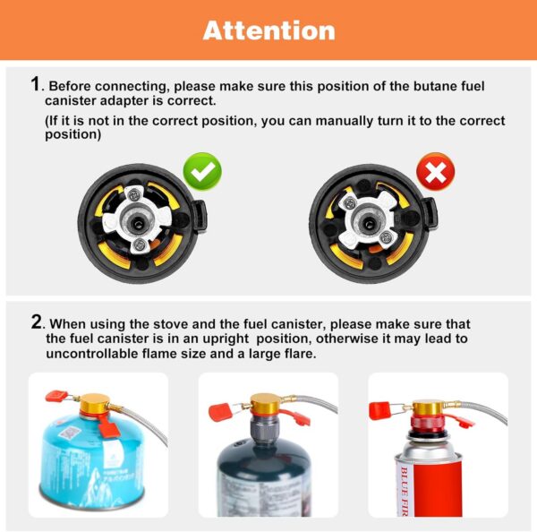 WADEO 7200W Windproof Camping Stove, Camping Gas Stove with Piezo Ignition, Two Fuel Canister Adapter, Carry Case, Portable Stove, Backpacking Stove for Outdoor Backpacking Hiking and Picnic