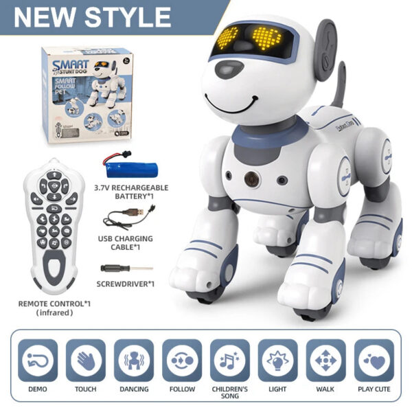6d0d6b8794735727 Funny RC Robot Electronic Dog Stunt Dog Voice Command Programmable Touch-sense Music Song Robot Dog Pink Toys for Girls Gift