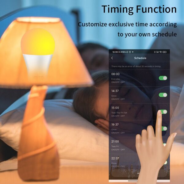 Tuya LED Bulb E27 APP Control Dimmable Light Bluetooth RGB Lamp 220V Bedroom Decoration Party Lighting Smart Life