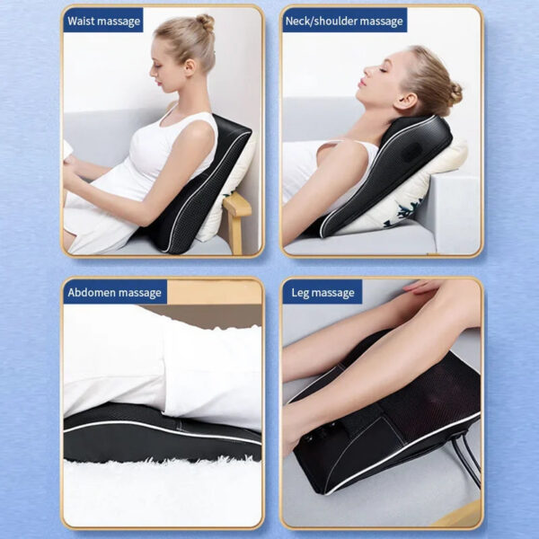 6d2436b8a88338df JAIYORL Electric Massage Neck Pillow Shiatsu Head Cervical Ttraction Body Back Waist Massager Car with Heating Vibrating Massage