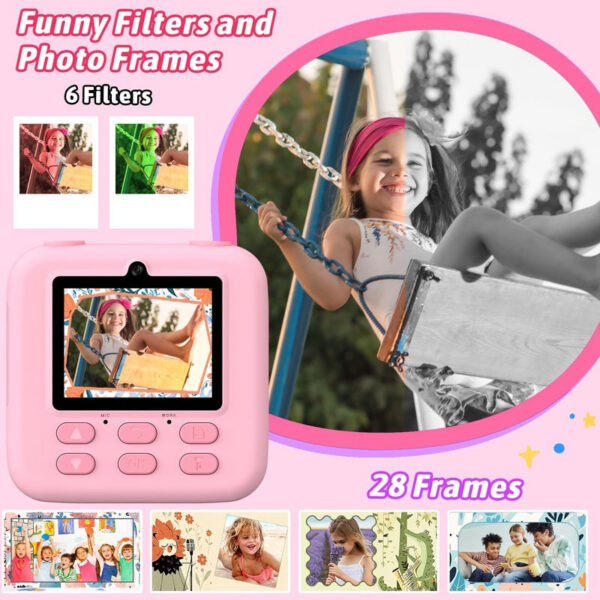 Upgrade Kids Instant 1080P HD Dual Lens Selfie Digital Camera for Girls Boys Christmas Birthday Gifts Toys With 32G Print