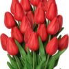 6d410546be502197 24 Pcs White Tulips Artificial Flowers Real Touch Fake Tulips Fake Flowers for Decoration 13.5" Faux Tulips Faux Flowers Bulk Artificial Tulips Flowers for Vase Centerpieces Home Wedding Bouquet