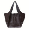6d463709e4662668 Large Capacity Retro Tote Bag, Soft PU Leather Shoulder Bag, Stitching Handbag For Work Travel Shopping