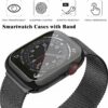 Geoumy Metal Magnetic Bands Compatible for Apple Watch Band 38mm with Case, Stainless Steel Milanese Mesh Loop Replacement Strap Compatible with iWatch Series 8/7/6/5/4/3/2/1 SE Women Men, Rose Gold