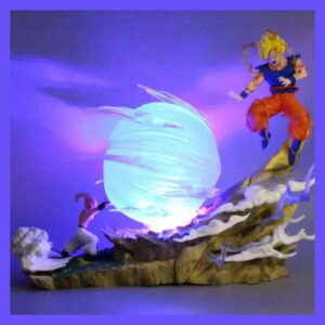 21cm Dragon Ball Z Buu vs Goku Model Super Saiyan Genki Bomb Action Figure Model Pvc Statue Doll Collection Model Toys Gift