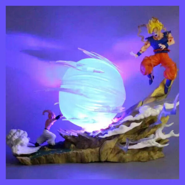 6d66abb78ead7f36 21cm Dragon Ball Z Buu vs Goku Model Super Saiyan Genki Bomb Action Figure Model Pvc Statue Doll Collection Model Toys Gift